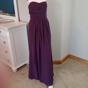 David’s Bridal size 12 plum strapless floor length dress